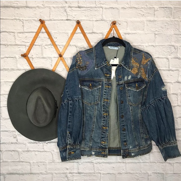 Zara Jackets & Blazers - NWT Zara sequin denim jacket